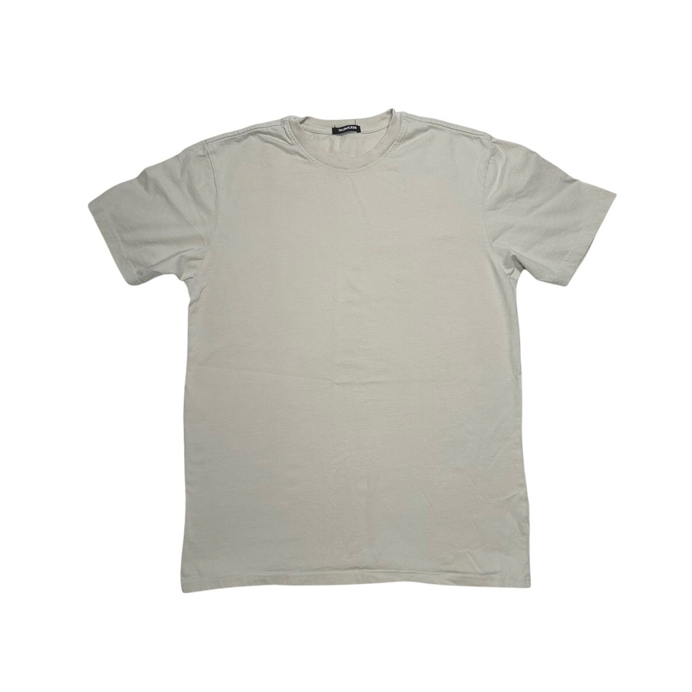 Talentless Mens Short Sleeve Casual Top Basic Plain Tee *Bone Size Medium